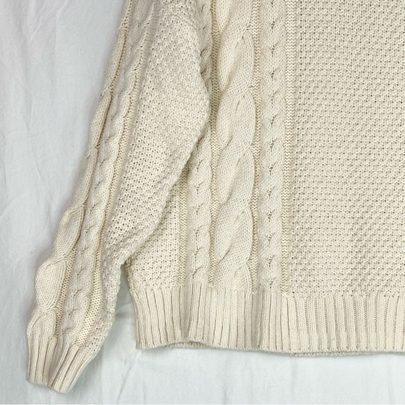 Madewell Cable Turtleneck Sweater Sz L Cream - Picture 8 of 15